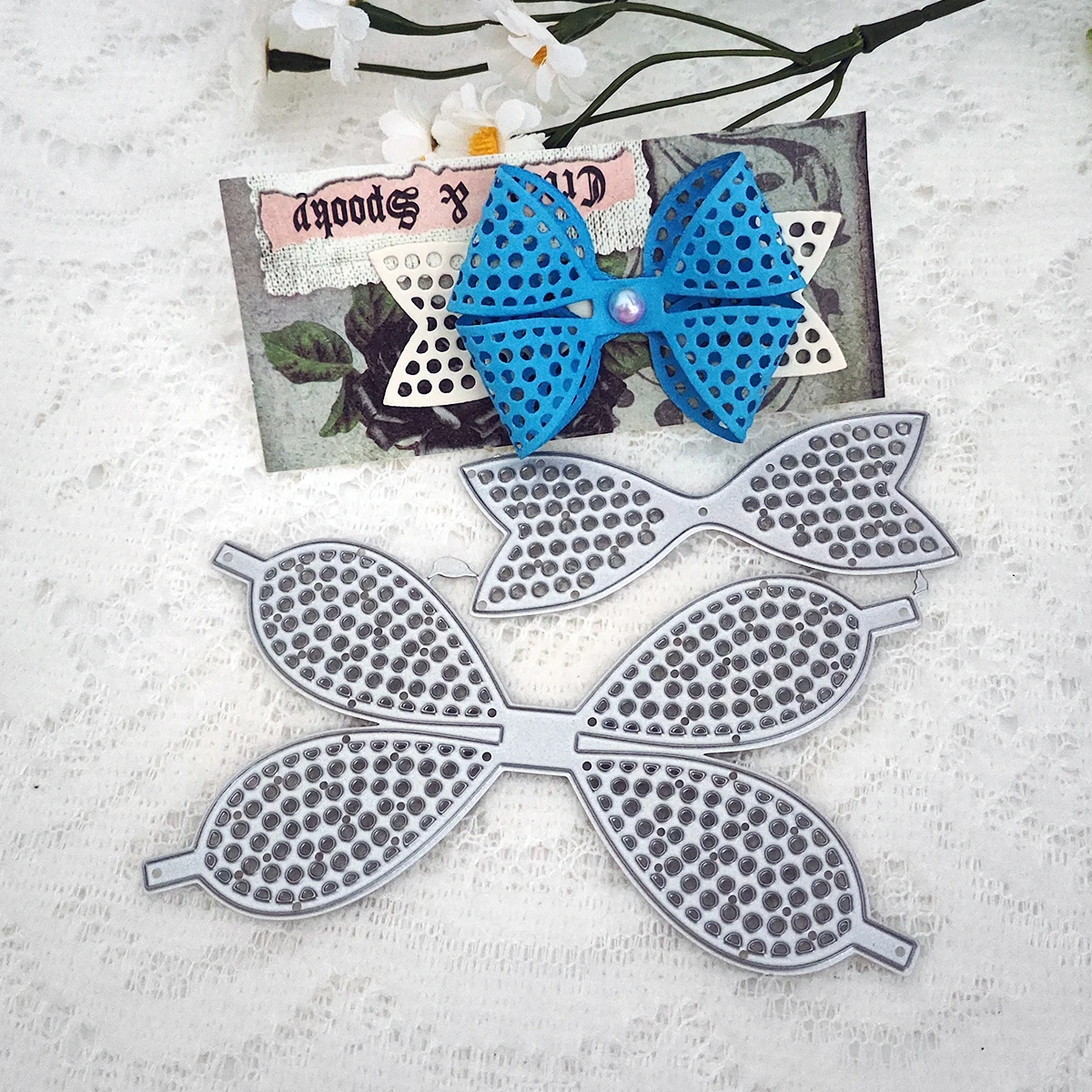 Bow Tie Banister Fence Lace Border Movie Projector Motion Picture Film Metal Cutting Dies For Scrapbooking DIY Making