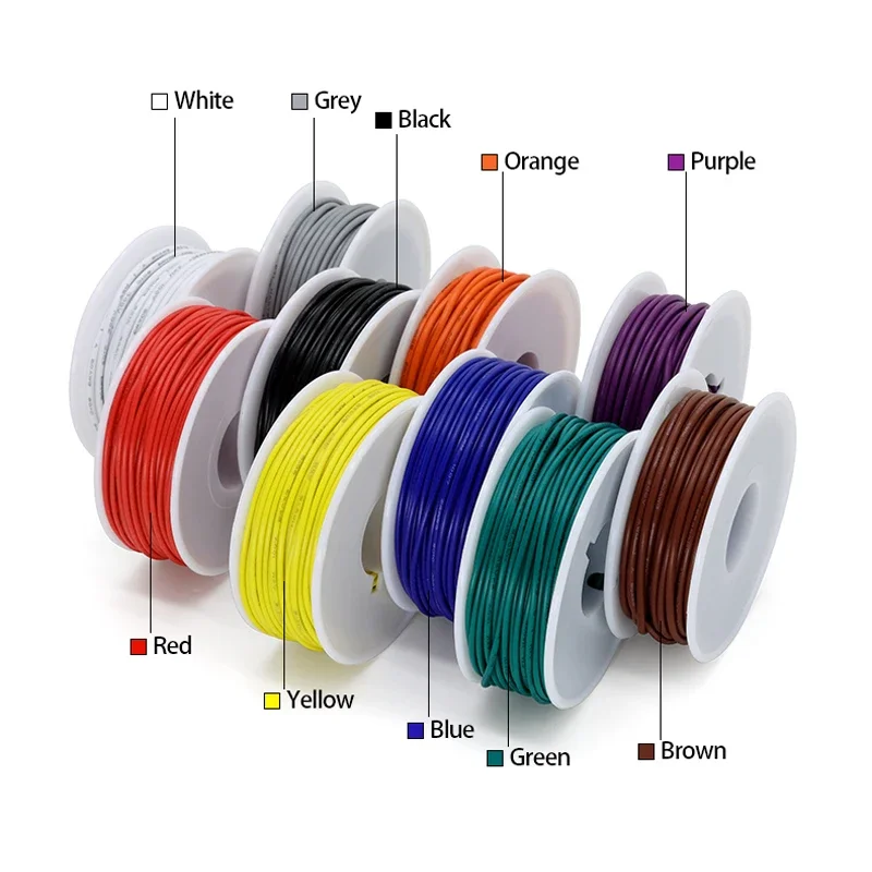 Cavo UL1007 isolamento in PVC cavo in rame stagnato (Kit Mix 5 colori) 30/28/26/24/22/20/18/16 AWG cavo PCB linea elettrica a trefoli