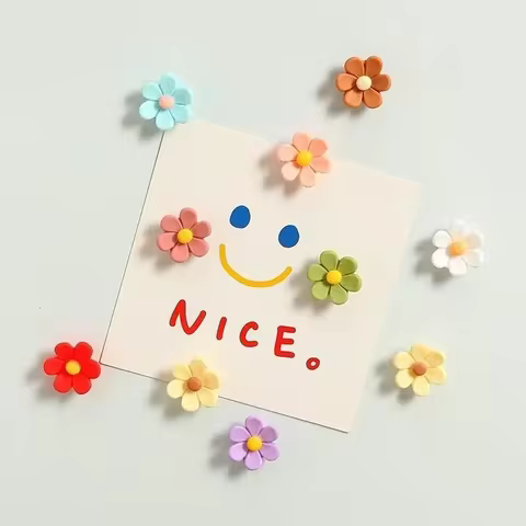 Bview Art Cute Flower Refrigerator Magnets Colorful Strong Decorative Funny for Locker Whiteboard Kitchen Office
