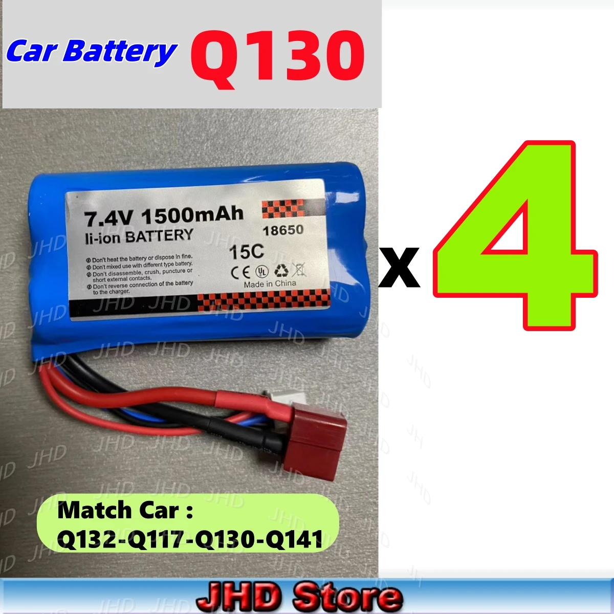 JHD Für Q130 Auto Batterie 7,4 V 1500 mAh Batterie Für Original JJRC Q130/Q132/Q141 SCY 16103 16102 16101 Auto Batterie Großhandel