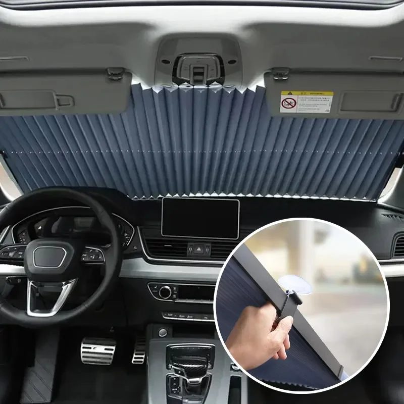 Parasole retrattile per parabrezza auto, tendina parasole per auto piccola, isolante termico, tendine pieghevoli, protezione solare per auto