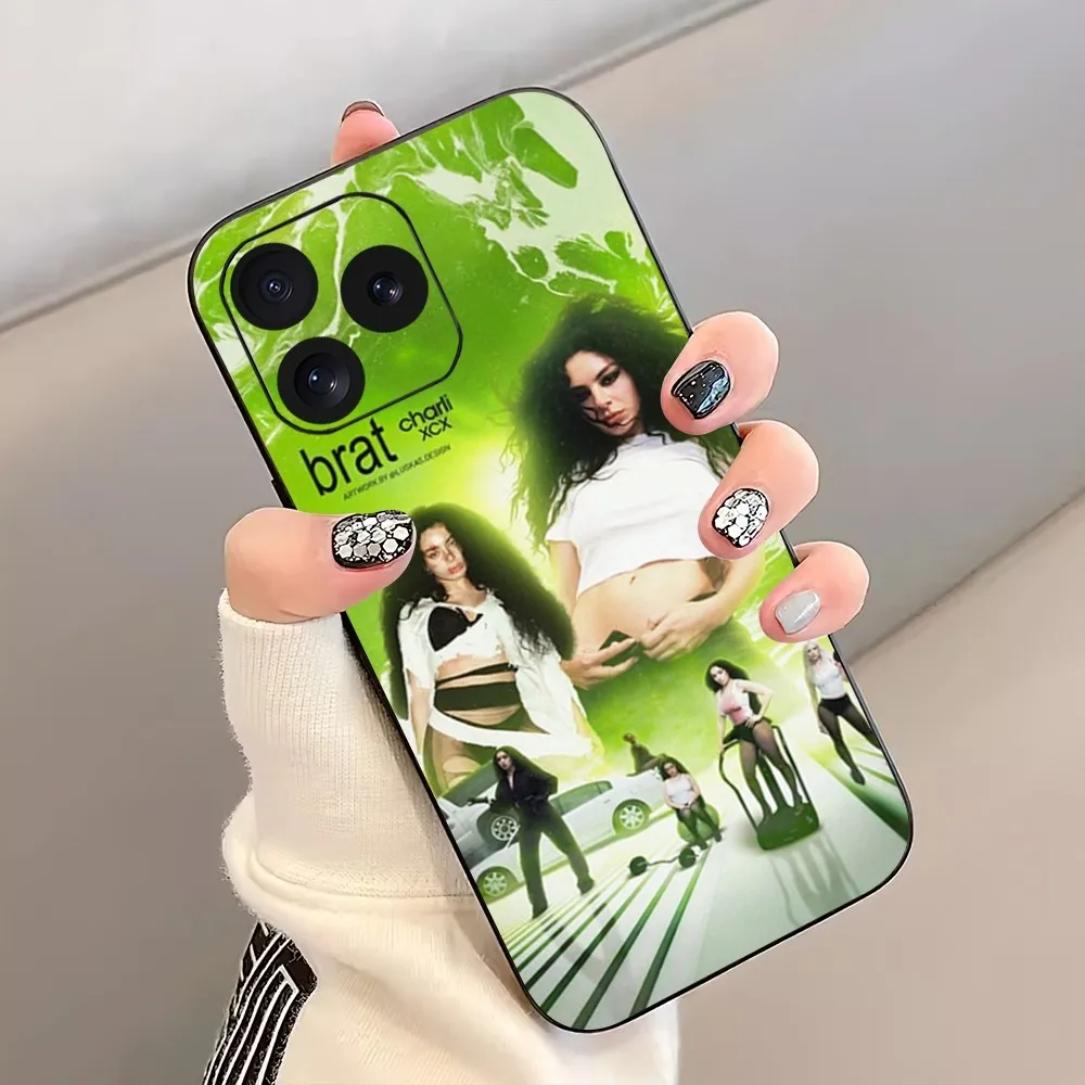 Singer Charli XCX BRAT Phone Case For iPhone 8 11 12 13 Pro 14 15 Mini X XR XS max Plus Shell