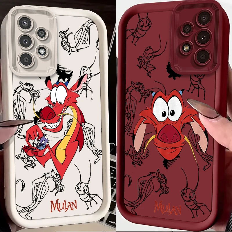 

Disney Mushulong Cartoon For Samsung A73 A71 A54 A53 A52 A51 A33 A32 A21S A14 A13 A12 A03 A04 A05 5G Eye Ladder Back Phone Case
