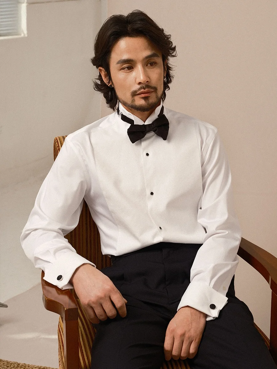 

Мужская деловая рубашка Cultum One Day из бамбукового волокна с воротником-стойкой, комфортная, приятная для кожи, не требующая глажки, для банкетов и торжественных мероприятий