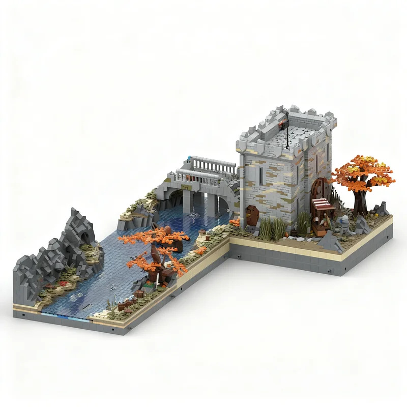 9417 Piezas MOC Icons Gate House, Bloques de Construcción de Modelos, Arquitectura, Juguete de Ensamblaje, Idea Creativa de Bricolaje, Ladrillo, Regalo de Navidad, Educación