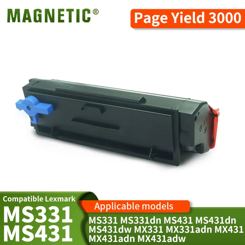 55B1000 Black Toner Cartridge Use for MS331 MS331dn MS431 MS431dn MS431dw MX331 MX331adn MX431 MX431adn MX431adw Printers