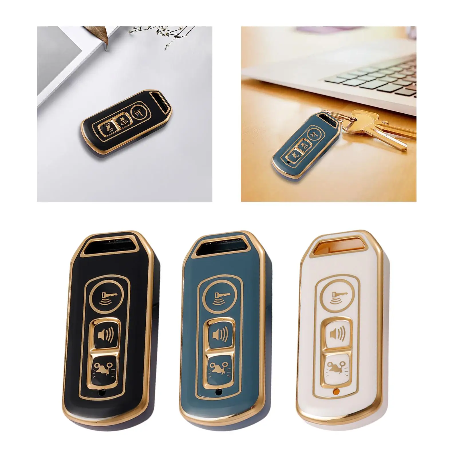 

Корпус дистанционного ключа для мотоцикла, защита для дистанционного ключа, износостойкий, простой в установке чехол для брелока, 3 кнопки для SH125