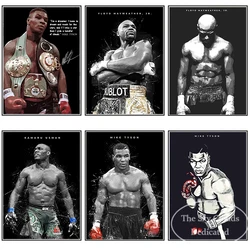 Mike Tyson Gold Belt Canvas Painting Poster HD Print Boxers Wall Art Picture Boxing Gym Living Room Decorative Painting