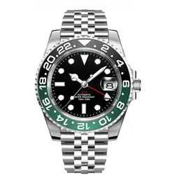 New Custom Men Corgeut Logo Mechanical Wristwatch Luminous GMT Watch NH34Movement Sapphire Glass 10Bar Male Clock Reloj Hombre