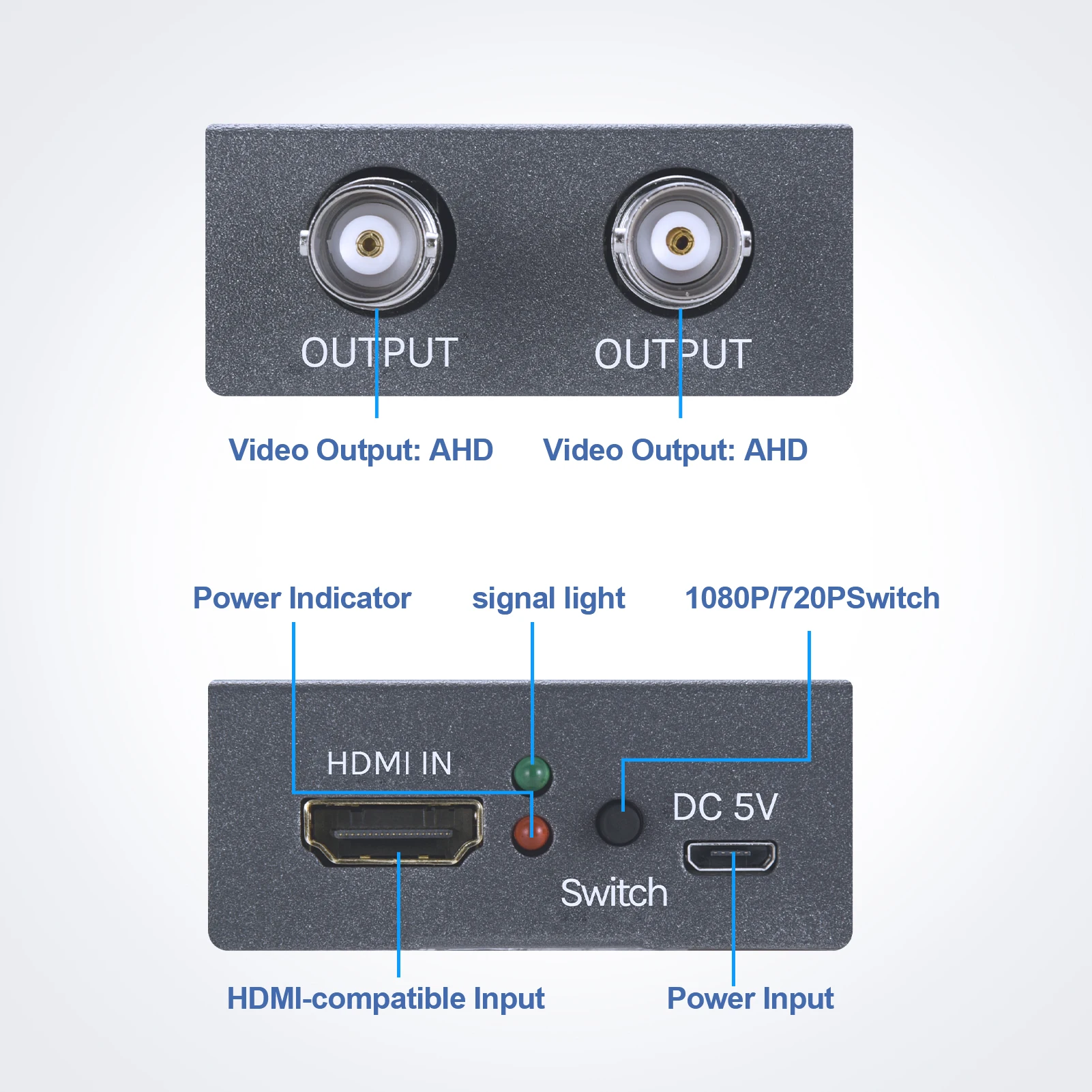 4K HDMI-Compatible To AHD Converter Full HD 4K HDMI-Compatible In To BNC AHD Out for PC Camera Monitor DVR TV Projector