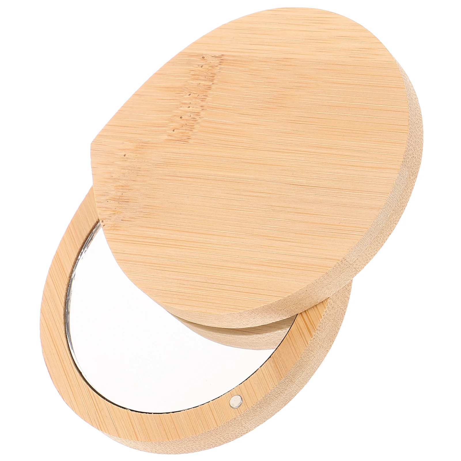 Bambusowe lusterko do makijażu dla kobiet, przenośne, mini, kieszonkowe, małe lusterko podróżne, lekkie i wytrzymałe.
