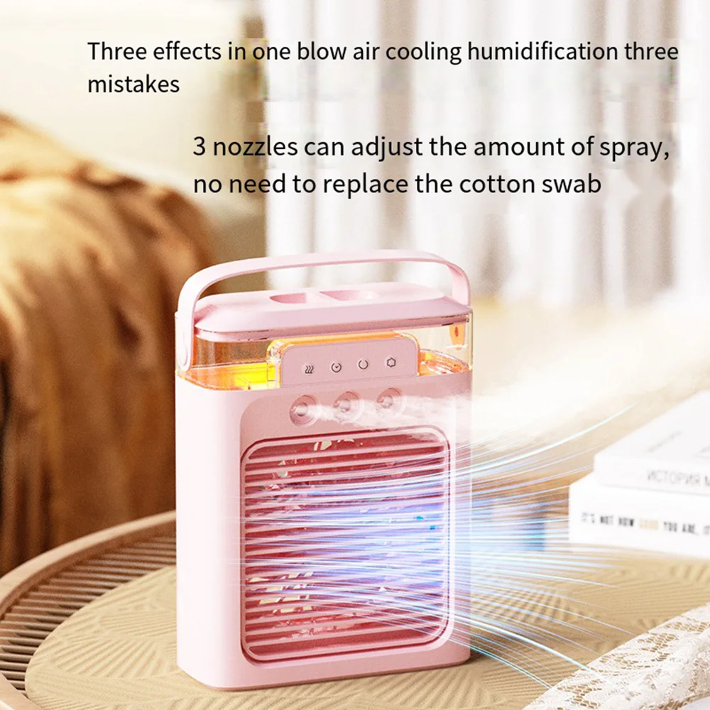 

Household Small Air Cooler Portable Humidifier Fan, AIr Conditioner Hydrocooling, Portable Air Adjustment For Office 3 Speed Fan