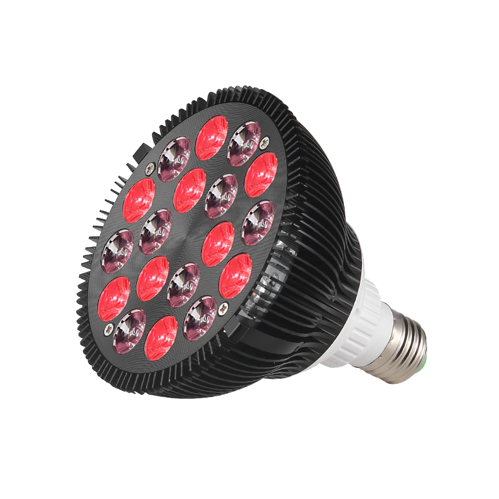 54Watt Red Light Therapy Bulb E27 660nm, 850nm Near Infrared Lamp Therapy for Skin and Pain Relief, Red Light Grow LED