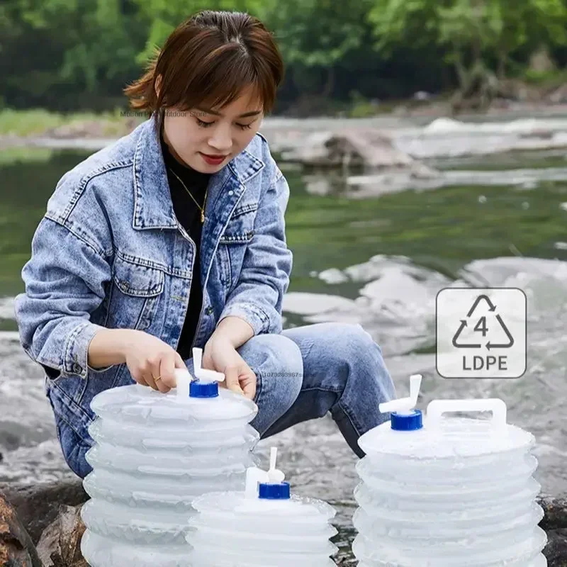 3L-15L Outdoor Foldable Water Bag Camping Picnic Water Containers Drinking Multifunction Telescopic Storage Water Bottle Durable