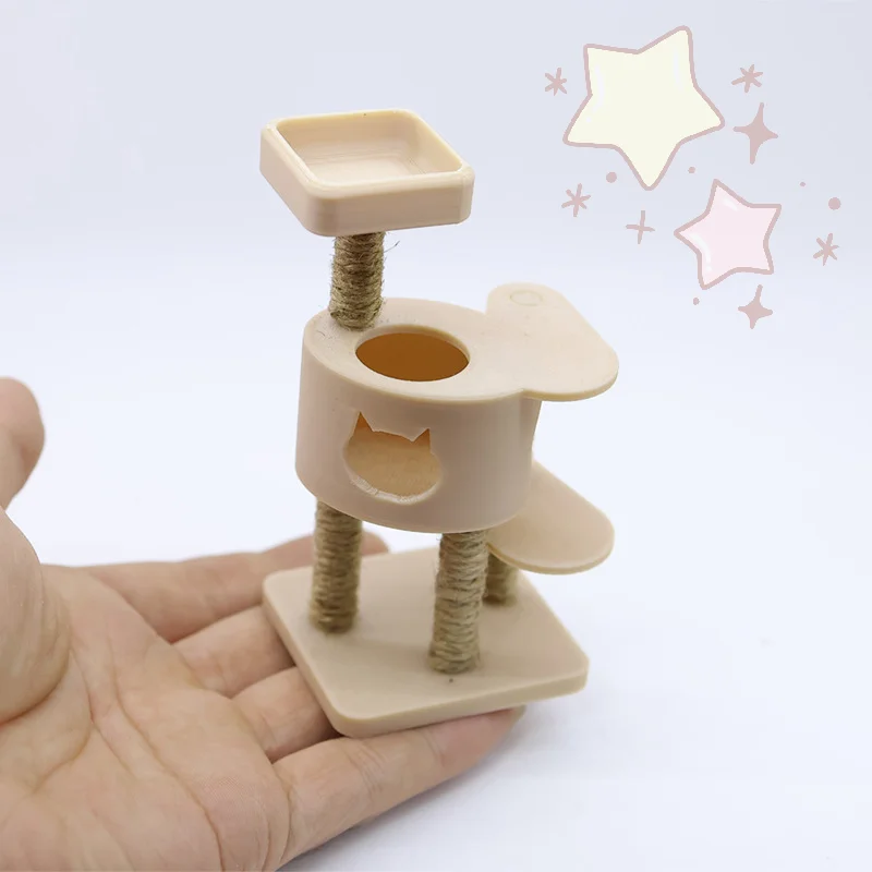 

[TJ]1/12 Dollhouse Simulation Pet Cat Climbing Frame Model For Miniature Furniture Accessories Micro Scene Construction Props