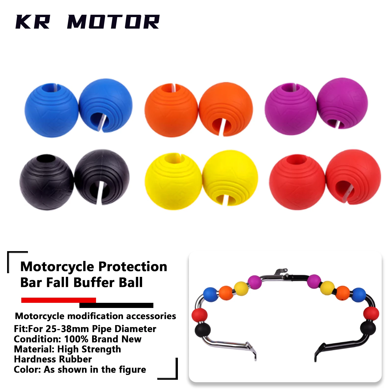 

Motorcycle Protective Bar Prevent Falling Protection Ball Red Blue Black Fit For 22-25mm 32-38mm Pipe Diameter Protective bars