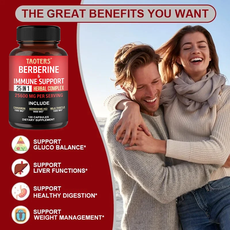 Berberine Capsules Contain Ceylon Cinnamon and Milk Thistle To Support Glucose Balance, Liver Health, Digestion and Weight Loss