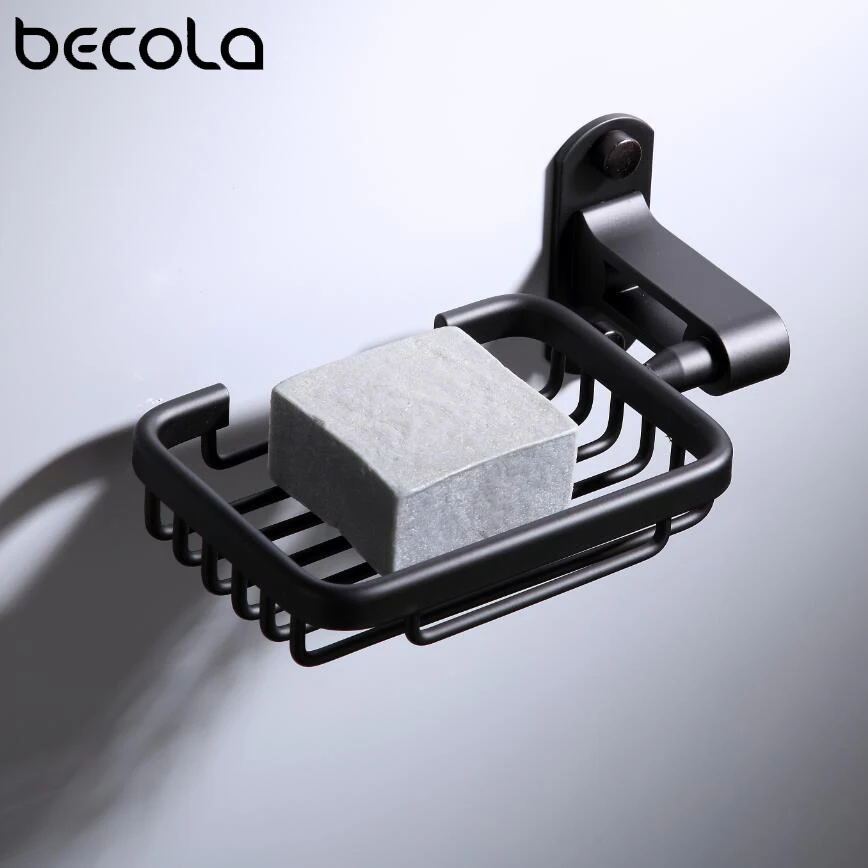 Aluminum Alloy Bathroom Soap Dish holder Shower Vacuum Suction Cup Kitchen Holder Soap Storage Dish Box Bathroom Accessories