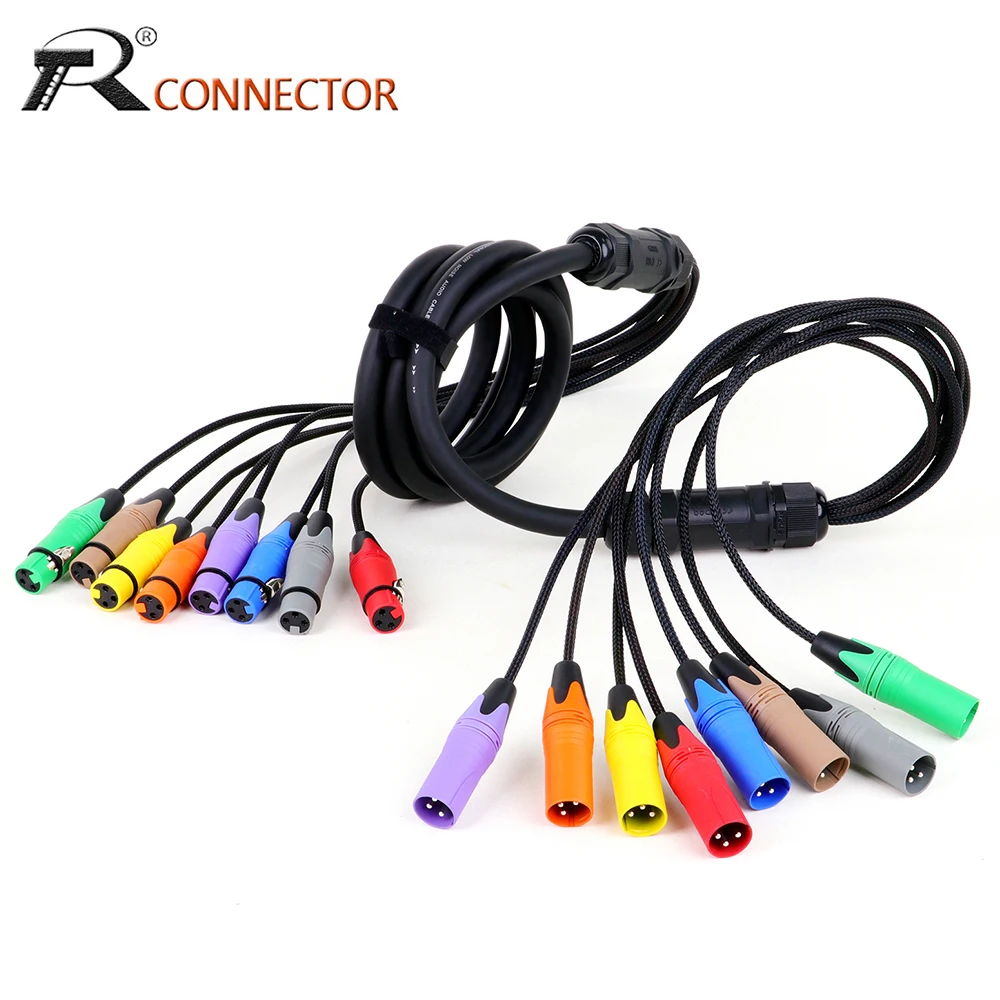 4/8-Channel Professional Multi-Media 3Pin XLR Cable Male to Female Balanced Audio Extension Cord for Live, Recording, Studios