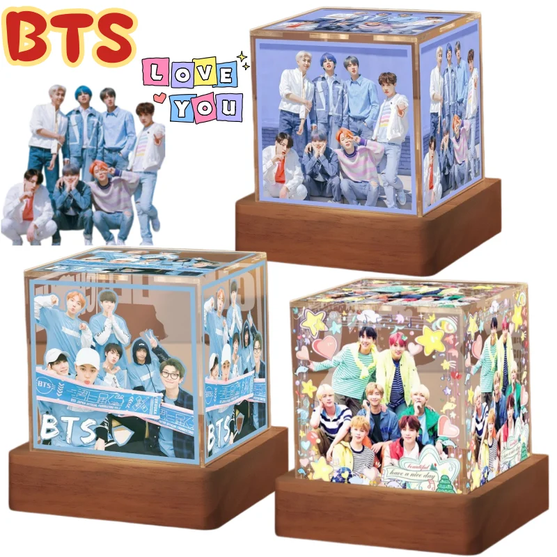 BTS JIN Jungkook JIMIN SUGA RM Nightlight High Color Value Animation Printing Fans Should Aid Atmosphere Lamp Desktop Ornaments