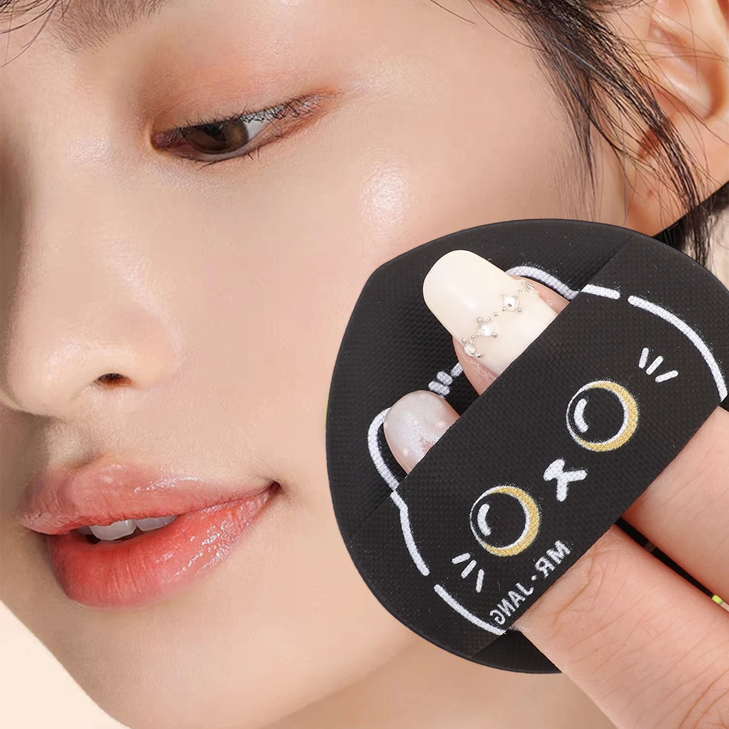 양면 메이크업 퍼프 세트 부드러운 만화 고양이 에어쿠션 루스 파우더 퍼프 웻앤드라이 사용 화장 퍼프 데일리 메이크업 도구