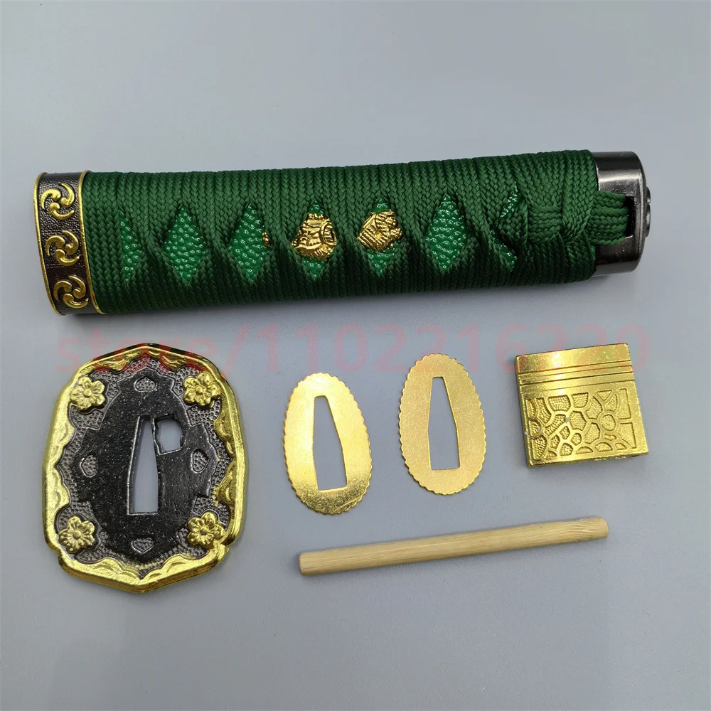 

20 см ручка Tsuka, рукоятка из сплава Tsuba, защита Habaki Seppa для настоящего японского самурая, катаны, меча, фитинги, детали, хорошие