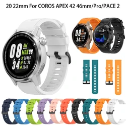 Bracelet de montre en silicone pour COROS APEX Pro, bracelet de sport, bracelet de montre intelligent, 22mm, 20mm, 42mm, 46mm, PACE 2