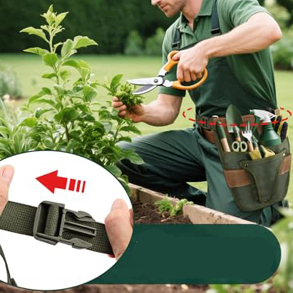 For Gardening Tools Canvas Tool Belt For Professional Landscaping Brown And Green Patchwork Multiple Pocket Tool Holder
