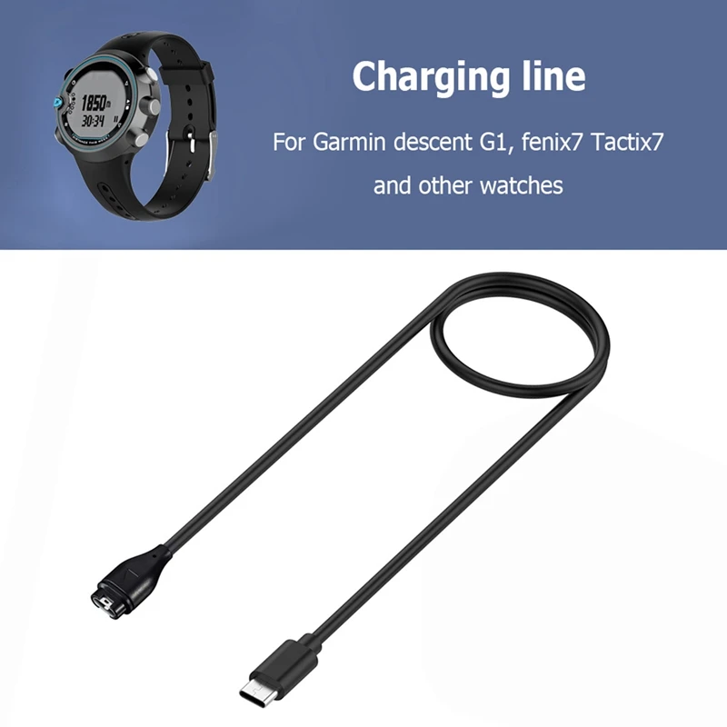 USB Type C Charging Cable For Garmin Fenix 7 7S 7X 6 6S 6X Pro 5S 5X 3 4S 935 945 245 Venu 2 Charger Plug Cover Case