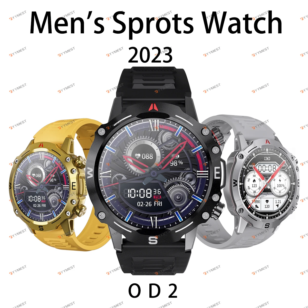 

Men's Sports Watch Compass GPS Movement Track NFC Weather AI Voice Assistant 159 Sports Modes 1.5" Outdoor Adventure SmartWatch