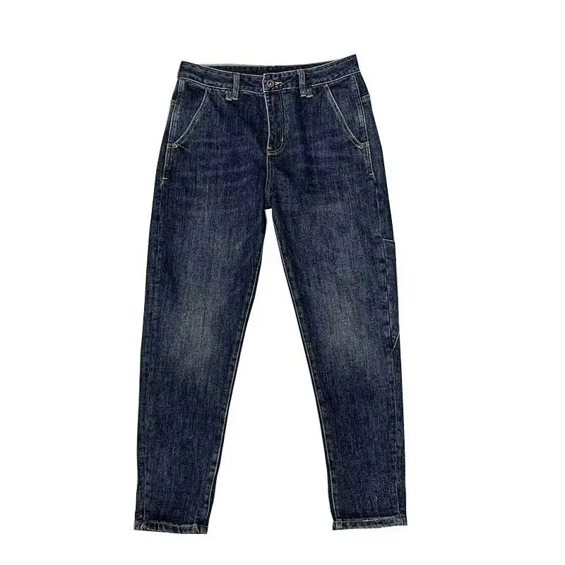 American Casual Loose Micro Cone Jeans Men's Spring Autumn Trend Side ket Wide Version High Elastici Slim Fit Workwear P...