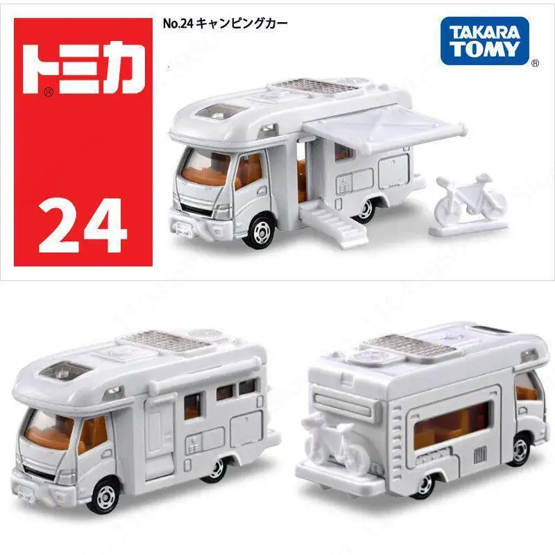 Takara Tomy Tomica No.24 Camper Van Red Box, modèle de voiture en alliage moulé sous pression, mini véhicule de collection, ornement de table, jouet, cadeau, prévente