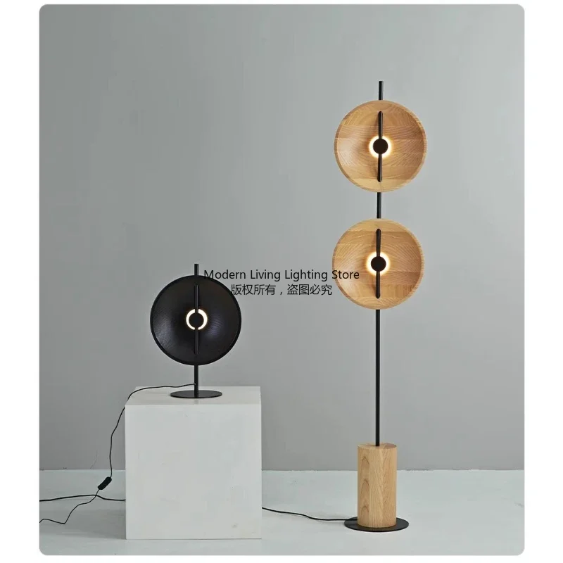 

Retro Japanese Wabi-sabi Solid Wood Floor Lamp for Living Room Study Hotel Cafe Decorative Standing Light with Artistic Design