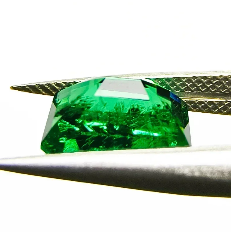 

a L-Lab Grown Columbia Emerald 7x9mm Emerald Cut for Jewelry Making Ring Necklace Earrings Main Materials Seletable Certificate
