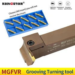 MGFVR MGFVR420 MGFVR425 frühling stahl 7-Förmige Gesicht Groove Cutter Doppel Kopf Drehen Werkzeug Halter Für Hartmetall Einfügen MGGN/MGMN4mm
