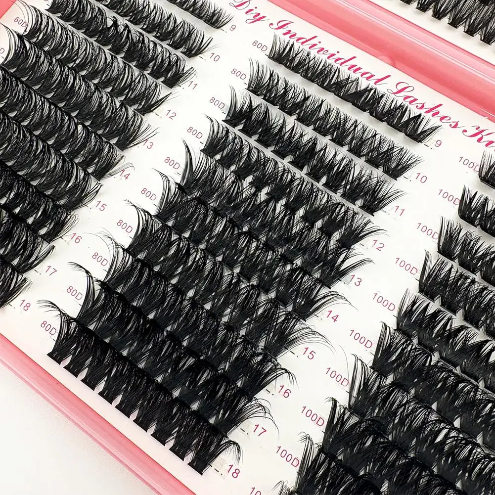 10-20MM Ciglia individuali morbide naturali 6 stili Ciglia a grappolo fai da te Soffici estensioni spesse Vassoio misto Ciglia Strumento per il trucco