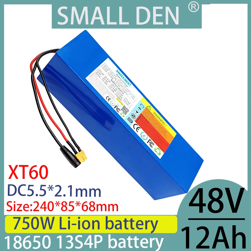 

new 48v 12Ah brand new 18650 lithium battery pack 13S4P 750W, suitable for various transportation vehicles and customizable