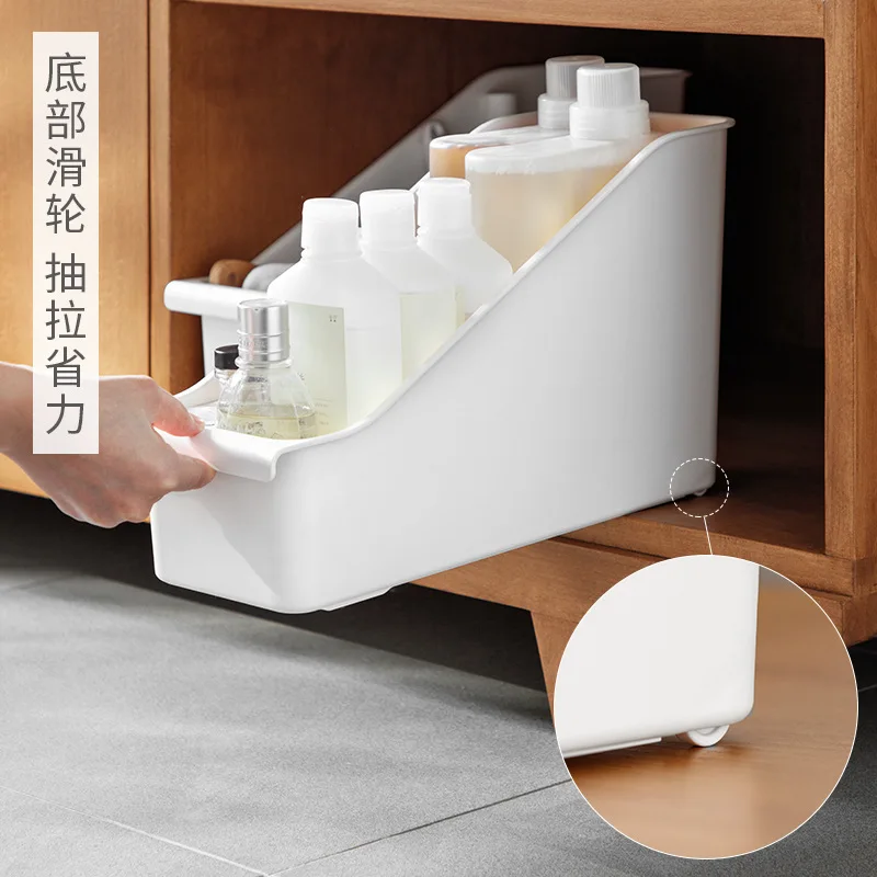 Lazy corner kitchen storage pot rack plastic cookware storage rack drawer cupboard storage box widened