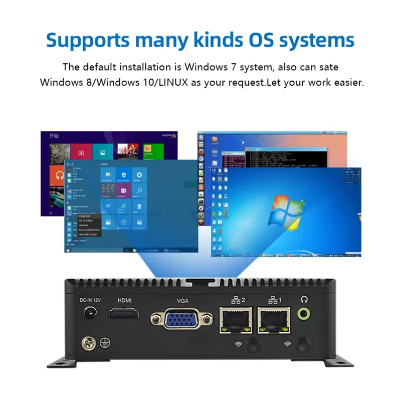 EIP MFC-1003 Fanless Mini PC Industrial Computer Intel Celeron J1800 Dual RS232 DDR3 WiFi 3G/4G OS Compatible Win7/8/10/Linux