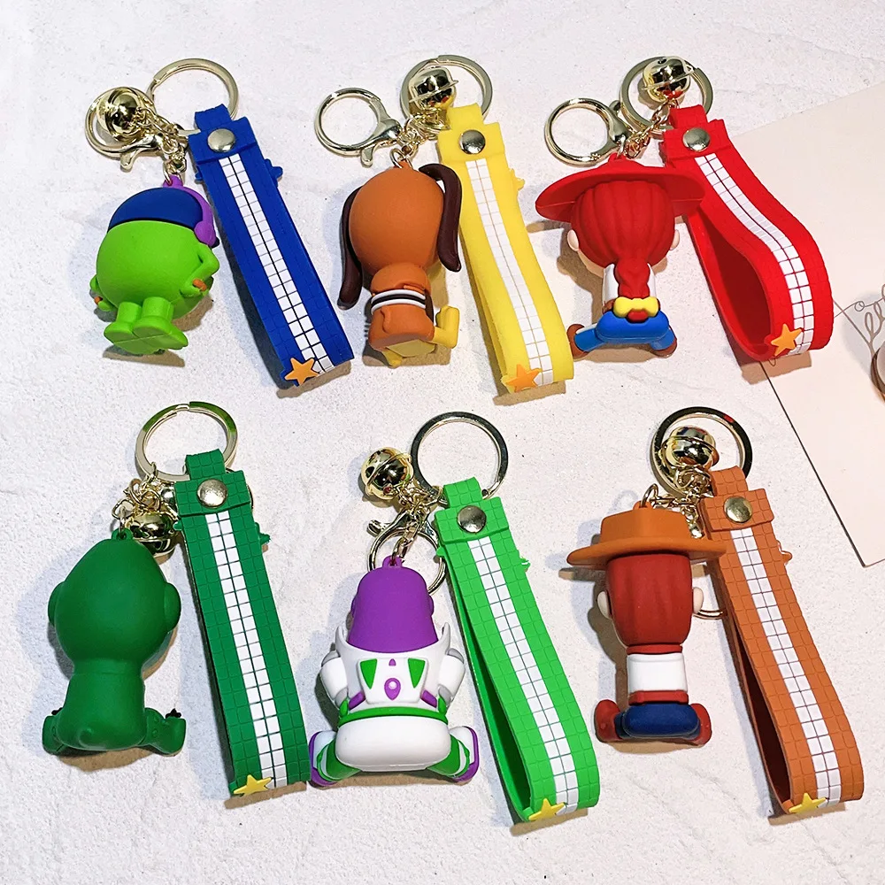 Anime Disney Toy Story Keychains Buzz Lightyear Woody Lotso Keyring Collection Doll Bag Car Accessory Christmas Birthday Gifts