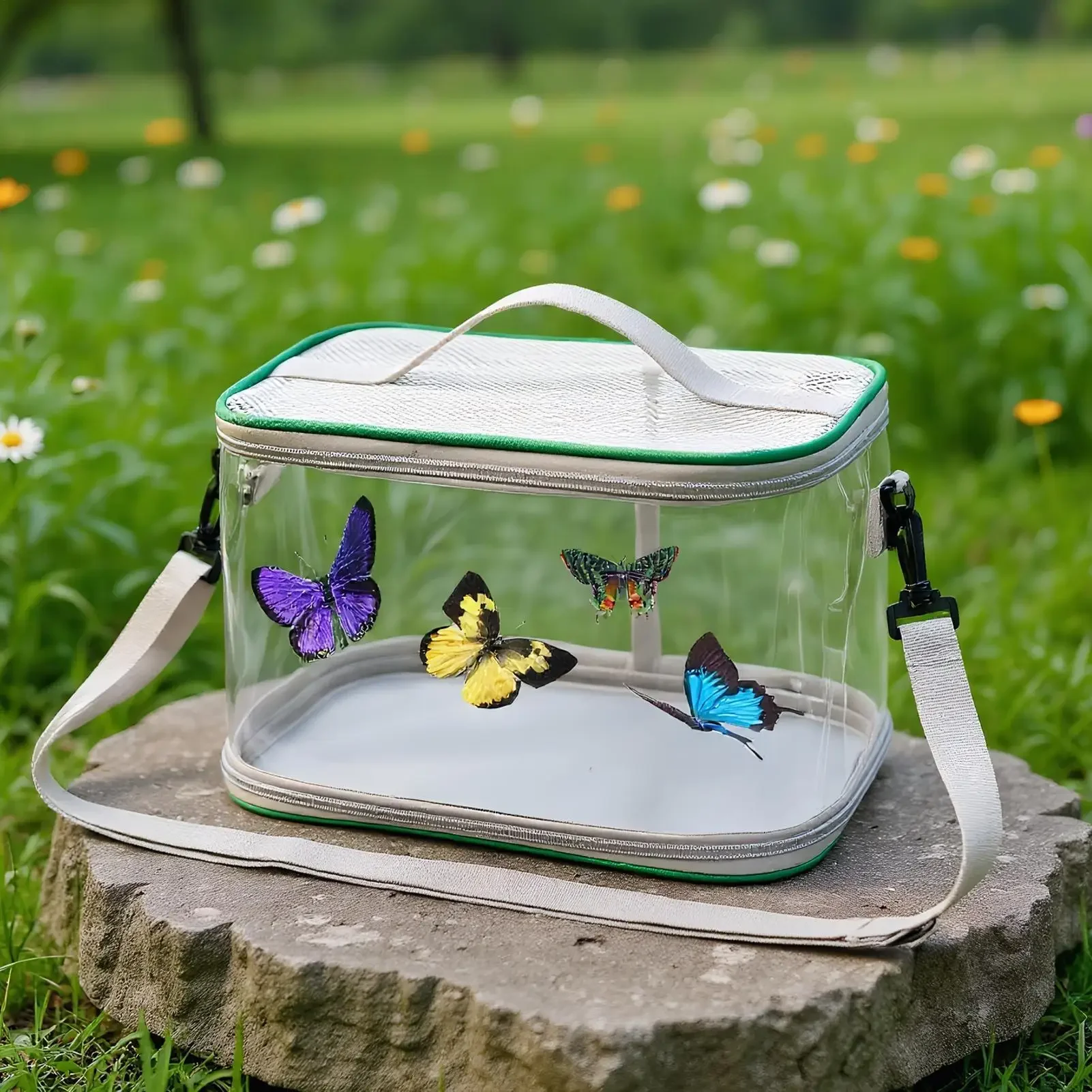 

Butterfly Net Cage Ladybugs Net Cage Butterfly Enclosure Foldable Ladybugs Terrarium Bag For Larvae Bee Pollinator Garden