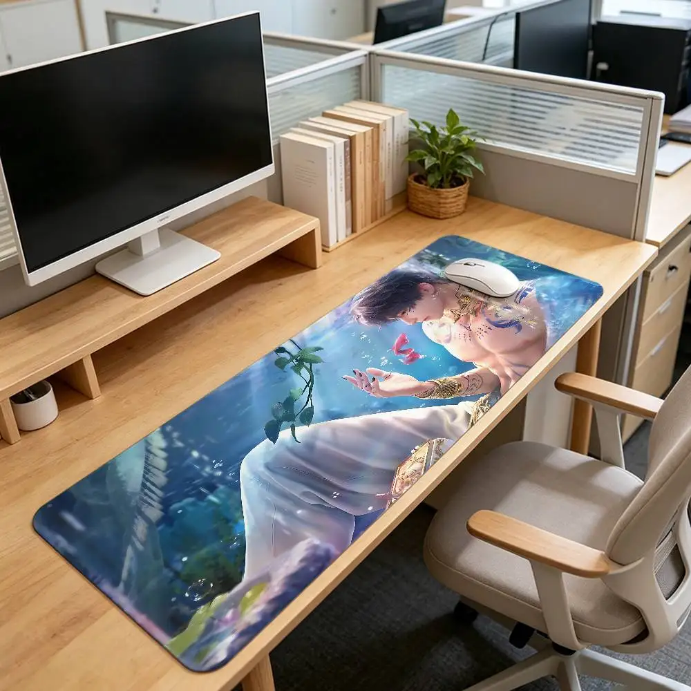 Love And Deep Space Rafayel Gaming Mouse Pad Non-Slip Lock Stitched Edge Large Office Desk Mat For Computer And Keyboard