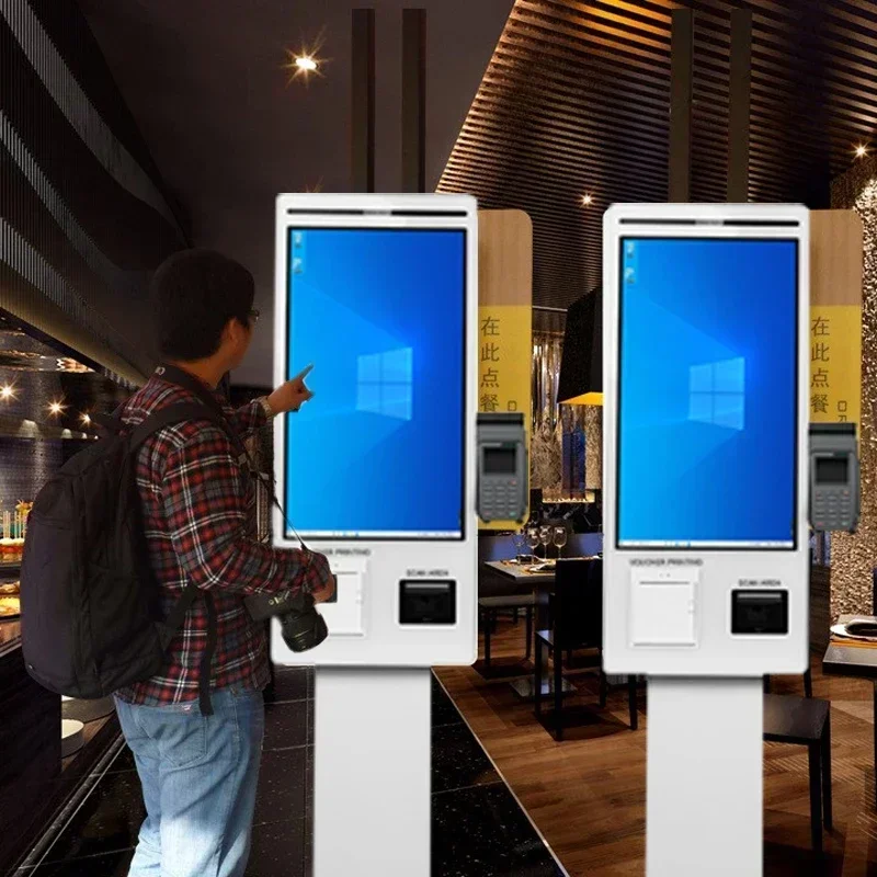 

23.8" Order Kiosk Touch Screen Pos System Self Payment Machine Kiosk For Mcdonald's/kfc / Restaurant Hot sales