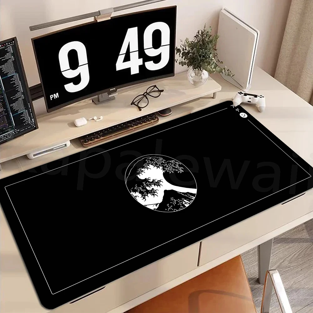 

Оверлоконный коврик для мыши Great Wave xxl, настольная клавиатура, настольный коврик Cloud, черно-белый игровой настольный коврик, компьютерные аксессуары