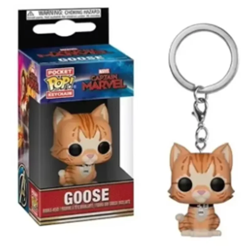 FUNKO POP The Avengers Goose Loki Cyborg Rocket Spider Gwen Iron Man Arrow Deadpool Batman Aquaman Pocket Keychain Model Toys