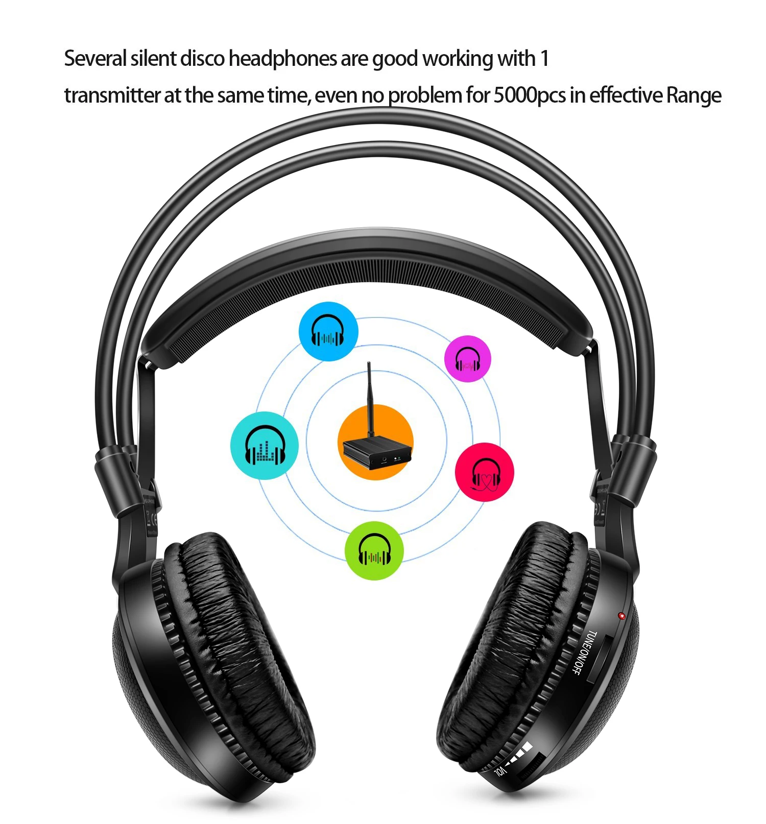 Casque sans fil Silent Chang, ultra bas, silencieux, Wlbing Party Bundle, écouteurs 100, émetteurs 500m, professionnel