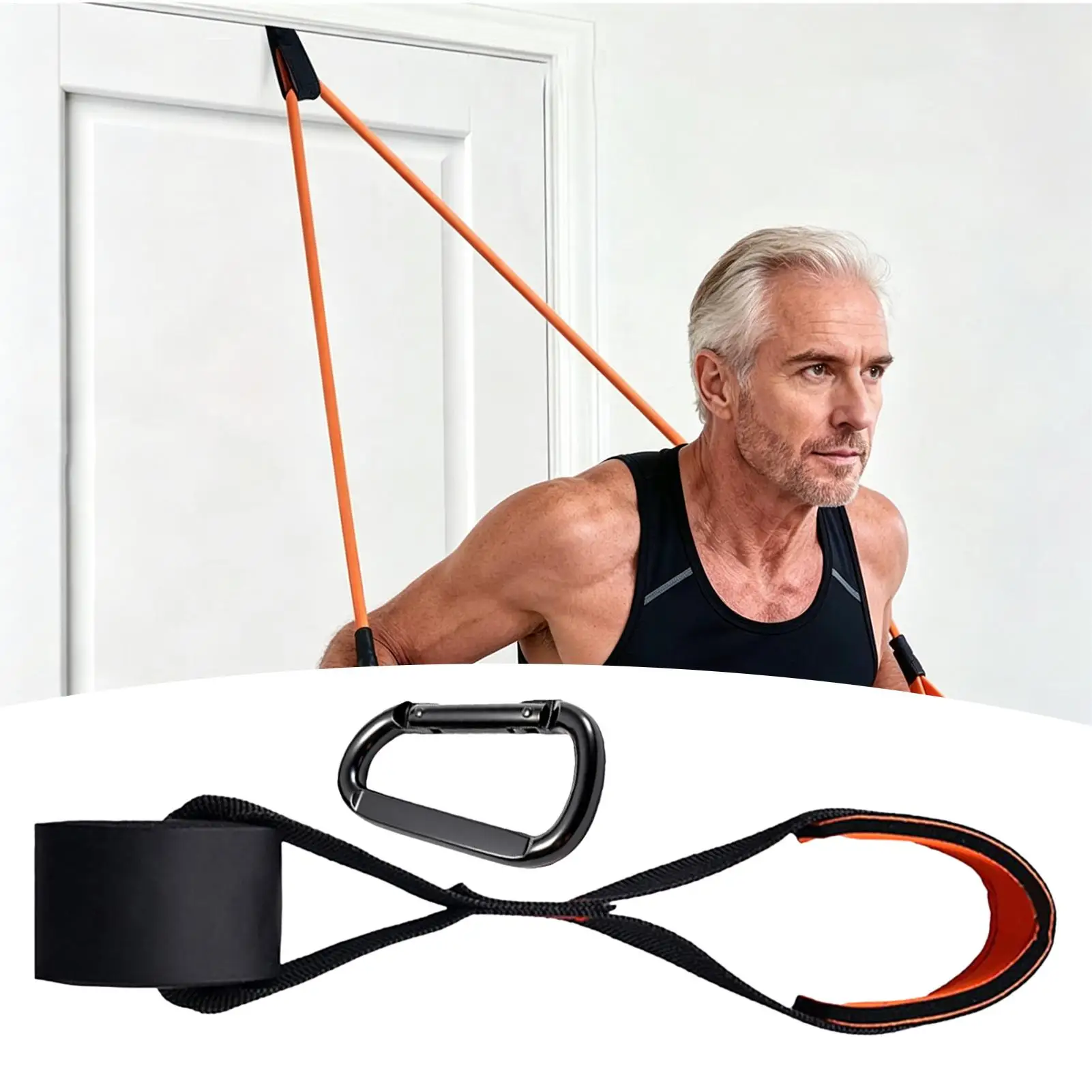 

Home Workout Door Mount Strength Training Full Body Attachment With Carabiner Indoor Exercise Bands Door Mount For Men Women