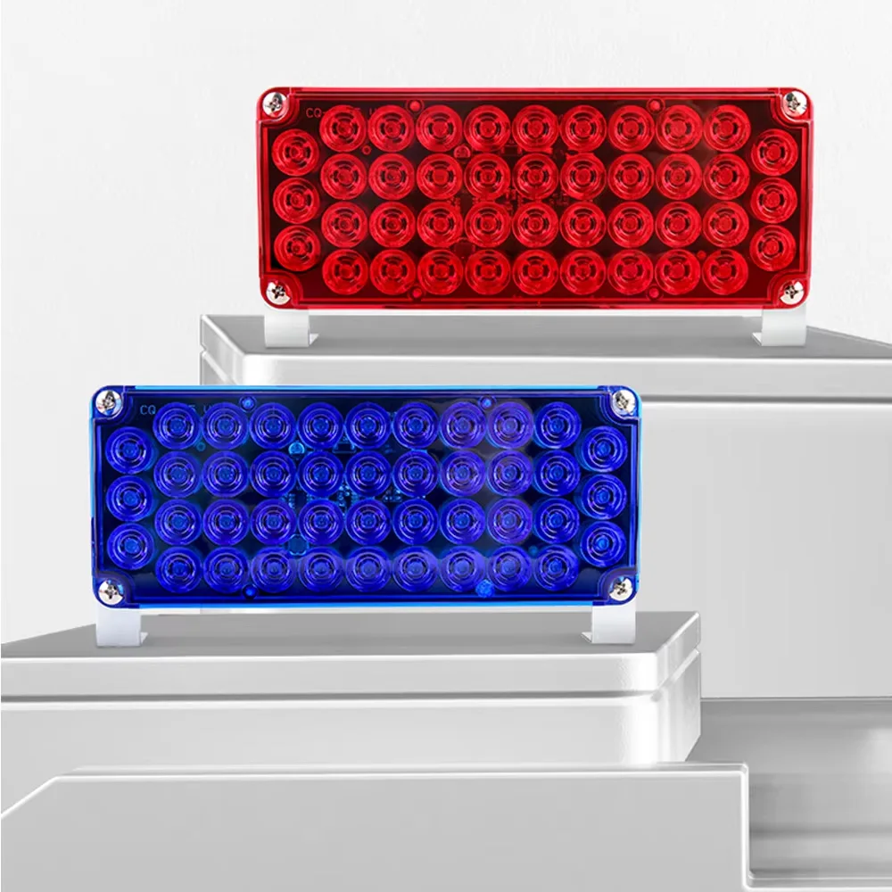 Red & Blue Flashing LED Warning Light - High-Visibility Roadblock, Truck Tail & Traffic Signal Lamp