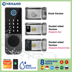 Tuya Smart lock Waterproof Wifi Double Fingerprint Lock Smart Card Digital Code Electronic Door Lock For Home Security Mortise