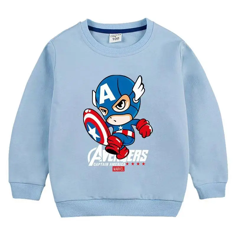 Autumn Kid Boy Clothes Children Girls Captain America Printed Sweatshirts Baby Cartoon Long Sleeve Pullover Top Tracksuits